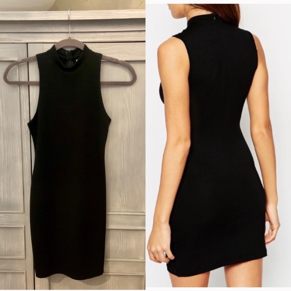 Urban Outfitters High Neck Black Mini Dress - Picture 1 of 4